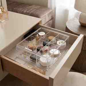 Tiroir de rangement transparent avec séparateurs amovibles 13,8 x 10,2 x 4 pouces, plateau organisateur de vêtements - Product Image 4
