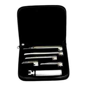 Laringoscopio de luz LED de fibra óptica ENT Veterinaria de la mejor calidad, juego Miller de 5 cuchillas y mango de acero inoxidable - Product Image 1