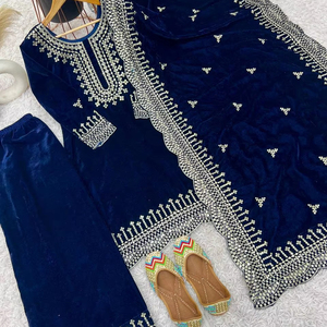 Collection exclusive de vêtements de fête de créateur de Tennecy Top à broderie lourde-Sharara Dupatta Indian Pakistanais Séquence Work - Product Image 1