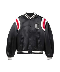 New Winter Fashion Style Satin Canvas Plaid <b>Vintage</b> <b>Varsity</b> <b>Jacket</b> Embroidery Baseball Letterman Zipper Regular Sleeve - Product Image 1