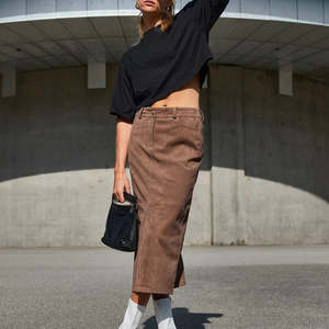 Jupe pour femme en cuir de vachette véritable, respirante, de qualité supérieure, personnalisable, vente chaude - Product Image 1