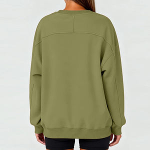 Sudadera de Algodón 100% para Mujer, Ropa Casual de Invierno, Cuello Redondo, Sudadera para Mujer, Sudadera Holgada al por Mayor para Mujer - Product Image 2