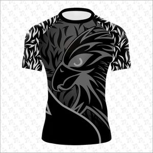 เสื้ออัดพิมพ์แบบกําหนดเองแขนสั้นเซิร์ฟยามผื่นกีฬาโลโก้ที่กําหนดเองโพลีเอสเตอร์สแปนเด็กซ์ระเหิดยามผื่น - Product Image 5