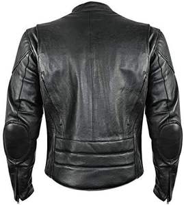 เสื้อแจ็กเก็ตหนังสีดำสำหรับผู้ชายเสื้อแจ็คเก็ตหนังแขนยาวสำหรับผู้ชายเสื้อแจ็คเก็ตหนังสำหรับผู้ชายสีดำ2024 - Product Image 3