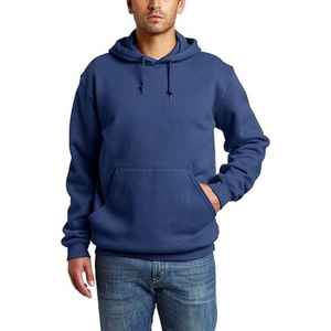 Vente en gros de sweat-shirts à capuche unis à col rond en coton 100% 300 GSM avec logo personnalisé pour hommes, sweat-shirt à manches longues surdimensionné, manteau à capuche d'hiver - Product Image 5