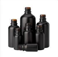 Flacon d'huile essentielle en verre givré noir de luxe personnalisable avec logo, 5 ml, 10 ml, 15 ml, 20 ml, 30 ml, 50 ml, 100 ml, avec boîte