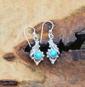 Boho Style Classical <b>Earrings</b> Jewelry For Women Silver Jewelry 925 Sterling Silver Turquoise Gemstone <b>Handmade</b> <b>Earrings</b> Gift - Product Image 4