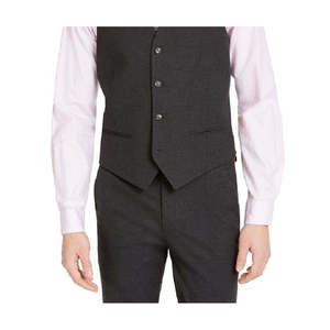 Gilet Alfani da Uomo Slim Fit Elasticizzato Nero Tinta Unita Reversibile Impermeabile con Bottoni e Logo in Cotone Poliestere Taglia Media per Primavera - Product Image 3