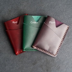 Tarjetero de Cuero Genuino Vintage Personalizado de Alta Calidad, Minimalista, para Hombre y Mujer, Pequeño, Hecho a Mano, para Navidad - Product Image 4