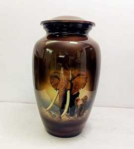 Modern Dark Red Marble Effect Classic Cremation <b>Urn</b> with Smooth Finish for Adult Memorial Ashes - Product Image 3