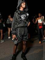 Ensemble coupe-vent en nylon avec shorts et bandes en polyester, survêtement de sport 2 pièces respirant et personnalisable, style streetwear