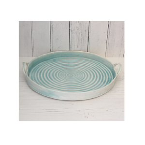 Plateau en céramique blanche artisanale élégante pour plat de service de table à dessert avec poignée pour Offre Spéciale de taille personnalisée - Product Image 3