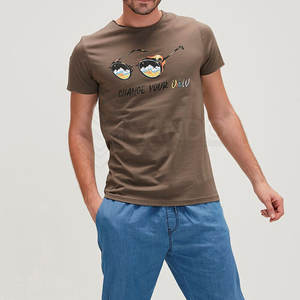 Camiseta de algodón 100% de último estilo para hombre, Camiseta estampada de corte holgado, camiseta personalizada de algodón y poliéster - Product Image 2