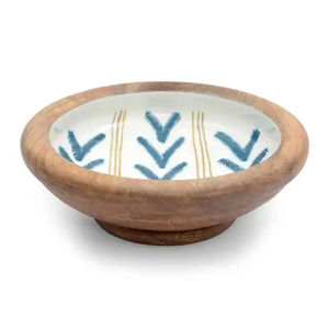 Vajilla de madera con mango redondo natural, frutero doméstico con esmalte impreso, para restaurantes - Product Image 1
