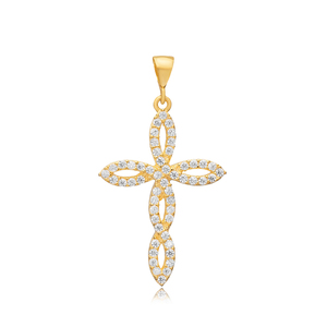 Croix conception religieuse cubique Zircon pierre 925 argent charme bijoux fins en gros bijoux artisanaux - Product Image 6