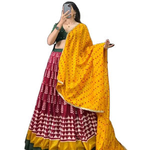 Impresionante Tussar Silk Lehenga con soporte de lona de estilo de 3,8 metros y blusa de lámina impresa diseñada para la elegancia - Product Image 1