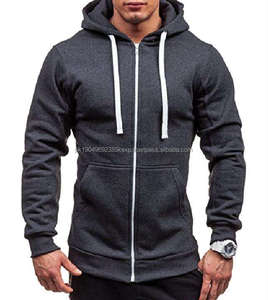 Primavera otoño Color sólido Zip up Cardigan Chaqueta con capucha Deportes Casual Sudadera con capucha Sudaderas con capucha para hombre Sudaderas Logotipo personalizado - Product Image 6