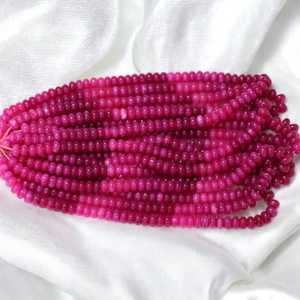 Calcédoine rose naturelle ombragée perles de pierres précieuses en vrac lisse Rondelle brin 7mm 8mm fabrication de bijoux approvisionnement en vrac de l'Inde - Product Image 1