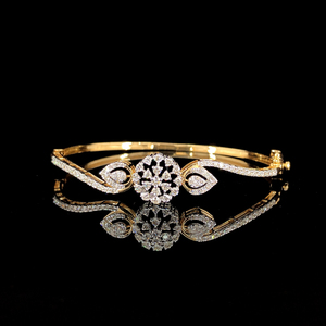 Bracelet pour femme en or 14 carats avec diamants naturels 1,19 carat, couleur EF, taille brillant, clarté VVS VS, certifié IGI, luxe élégant et raffiné - Product Image 1