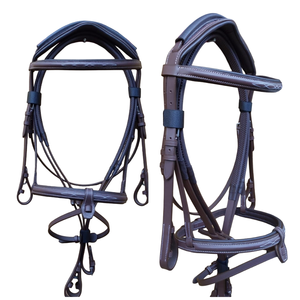 Équipement en cuir équin de qualité supérieure pour chevaux Snaffle Jumping Braided Bridle Browbands and Noseband Horse Products équestre - Product Image 3