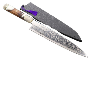 มีดเชฟซันโตกุแบบมีใบมีดสแตนเลสสลักที่จับไม้ - Product Image 6