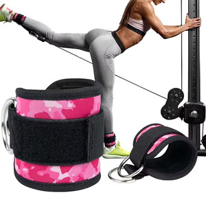 Professional High Quality PU Material Ankle Straps for Gym Cable <b>Machines</b> Custom Logo Supported for Working Out Knee <b>Massage</b> - Product Image 5