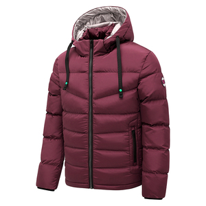 Vente chaude Logo Personnalisé Hommes Hiver Bulle Vers Le Bas Manteaux Uni Zip Blanc Surdimensionné Épaississement De Luxe Sport Haute Brillant Doudoune - Product Image 4