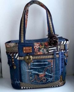 Champ King Premium Quality 100% Cotton Denim Tote Bags 300g Vintage Casual Fashion Ventas completas - Product Image 4