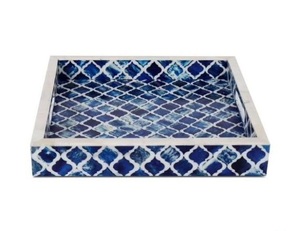 Plateau de service à prix abordable avec incrustation d'os et design en résine, plateau de service personnalisé pour le petit-déjeuner du Ramadan, fruits secs - Product Image 3