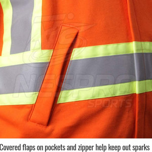 Chaqueta de seguridad de poliéster transpirable de alta calidad y alta visibilidad con diseño personalizado y servicio OEM - Product Image 3