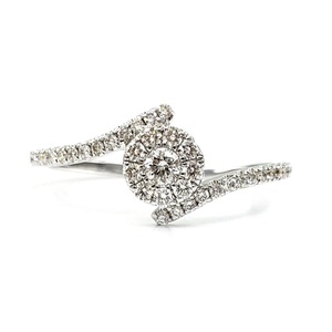 Chine Usine En Gros Personnalisé Usage Quotidien Conception 18k Solide Or Blanc Haute Qualité Fine Jewellery Diamond Cluster Anneaux Pour Les Femmes - Product Image 1
