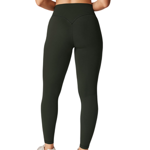 Mallas de cintura alta de color sólido para mujer, venta al por mayor, mallas de yoga con cintura elástica, las mejores mallas de tela informales para mujer - Product Image 5
