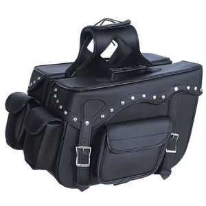 Sac latéral de selle en cuir pour moto, grande taille, prix bas, logo personnalisé, sacs de selle en cuir pour moto, service OEM - Product Image 1