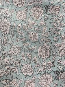 Vestido de tela Nomex para mujer y niño, estampado de bloque Floral turquesa, estampado a mano, diseño indio Sanganer, Top ligero de alta calidad - Product Image 5