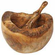 ครกไม้มะกอก ผลิตด้วยมือจากไม้มะกอกเมดิเตอร์เรเนียนที่ทนทาน เหมาะสำหรับบดสมุนไพรและเครื่องเทศ - Product Image 5