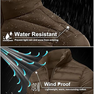 Veste d'hiver chaude à fermeture éclair de couleur unie pour hommes, veste rembourrée personnalisée pour l'extérieur - Product Image 5