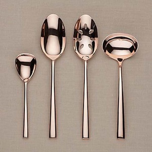 Cuchara de acero inoxidable plateada con forma de corazón, esmalte de Metal con forma de corazón larga, diseño de mango final, cuchara de arroz, ensalada, juego de servidor - Product Image 5
