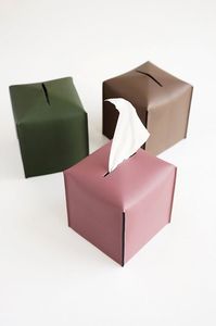 Elegante funda de caja de pañuelos de cuero de lujo para accesorios de sala de estar y dormitorio con detalles hechos a mano de primera calidad - Product Image 5