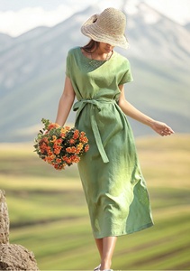 Robe longue en georgette cousue pour femmes, style d'été exclusif, tenue de fête occasionnelle, taille naturelle, fabriquée en Inde - Product Image 4