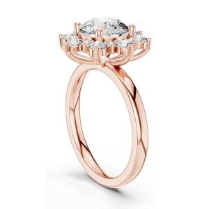 Anillo Halo con Diamante de Laboratorio Redondo Brillante de 2.736 CT para Mujer, Claridad VVS-VS EF, Oro de 18KT, 14KT, 10KT y Plata 925, Color Rosa - Product Image 5