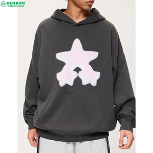 Nouveaux sweats à capuche personnalisés unisexes en molleton de coton respirant French Terry 400 GSM, coupe classique, impression en relief - Product Image 5