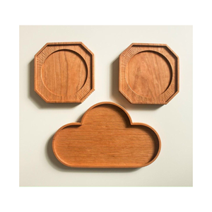 Plato de café redondo personalizado al por mayor para fruta, bandeja de madera para servir en la cocina - Product Image 3