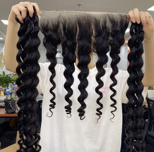 Cheveux noirs naturels Curl Frontal italien de haute qualité pour les femmes noires en gros du Vietnam - Product Image 1