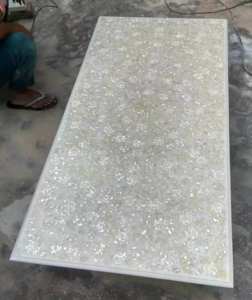 Nouveau Design Blanc Table À Manger Floral Nacre Incrustation Pierre Semi Précieuse Comptoir Fait Main Maison & Bureau Meubles Décor - Product Image 2