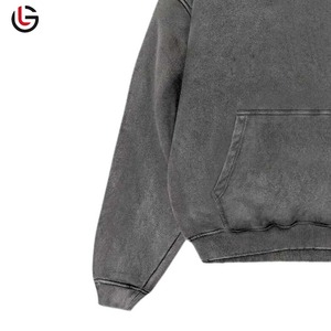 Cotton Blended Men's Pullover <b>Hoodies</b> Acid Washed 100% Cotton Fleece Full <b>Zip</b> Winter Streetwear Wholesale Supply Hoodie For Men - Product Image 5