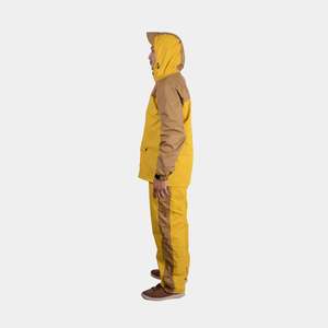Ensemble imperméable long de Style industriel XL jaune/marron de haute qualité Logo personnalisable coupe-vent pour l'escalade en plein air temps pluvieux - Product Image 5
