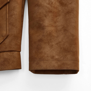 Blouson moto homme 2026 en PU marron, zippé, à col, imperméable, réversible, service OEM, poches extérieures avant - Product Image 5