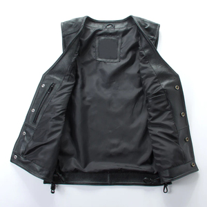 Gilet en cuir pour homme, respirant, de haute qualité, décontracté pour l'hiver, avec broderie personnalisée - Product Image 3