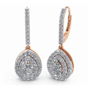 Pendientes de Diamantes de Pera Eternos Juliette de Oro de 18 Quilates de Alta Calidad, Joyería Cultivada en Laboratorio con Corte de Pera y Redondo, Exportación al por Mayor B2B - Product Image 4