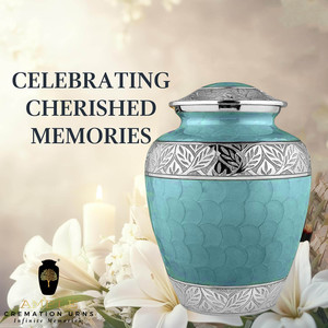 โกศบรรจุอัฐิแบบสกายครีเมชั่น ลายใบไม้สีเงิน สไตล์อเมริกัน/ยุโรป เป็นมิตรกับสิ่งแวดล้อม ทนทาน ดีไซน์ปรับแต่งได้ ความจุ 220 คิวบิกอินช์ - Product Image 6